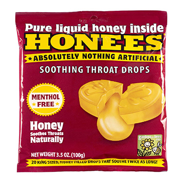 Honees Honey Liquid Cough Drops 20 Piece Bag non menthol 1ct 